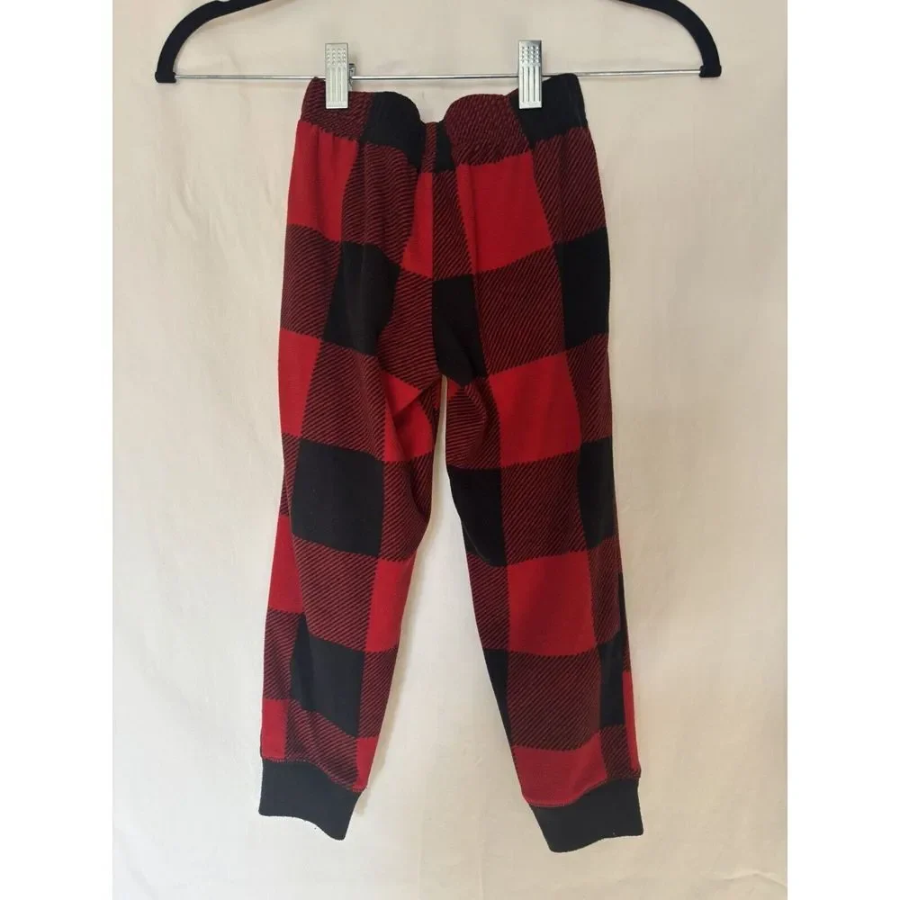 Old Navy Red Plaid‎ Fleece Pajama Pants Girls Size XS 5 B7